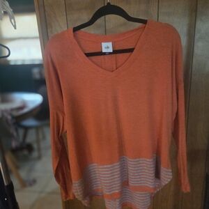 Cabi Women's Orange Striped Top